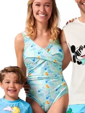 Disney swimsuit Light aqua One-Piece Swimsuit NEW